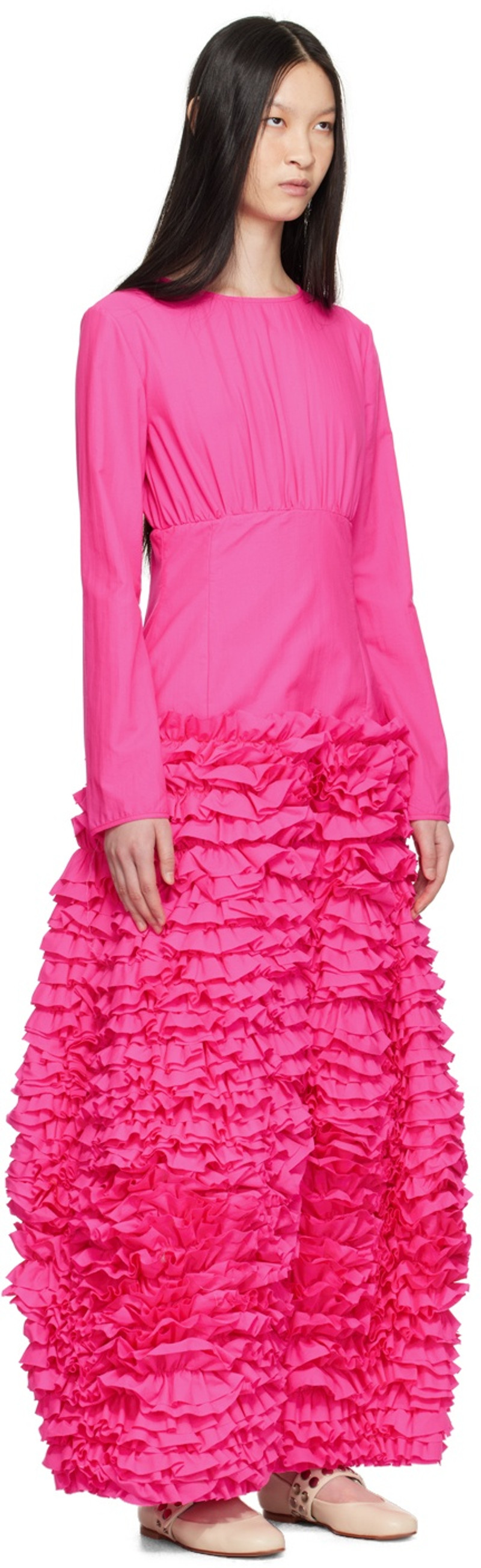 Molly Goddard Pink Phillis Maxi Dress outlook