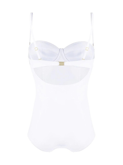 Dolce & Gabbana DG plaque bustier swimsuit outlook