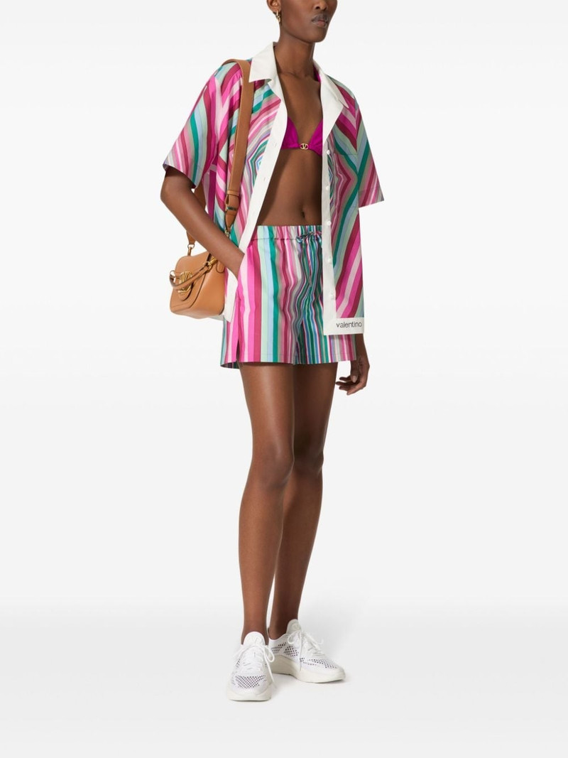 Valentino stripe-print cotton shorts outlook