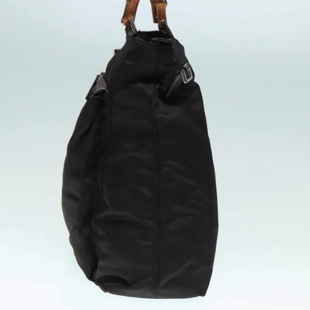 GUCCI Bamboo Hand Bag Nylon Khaki - 3
