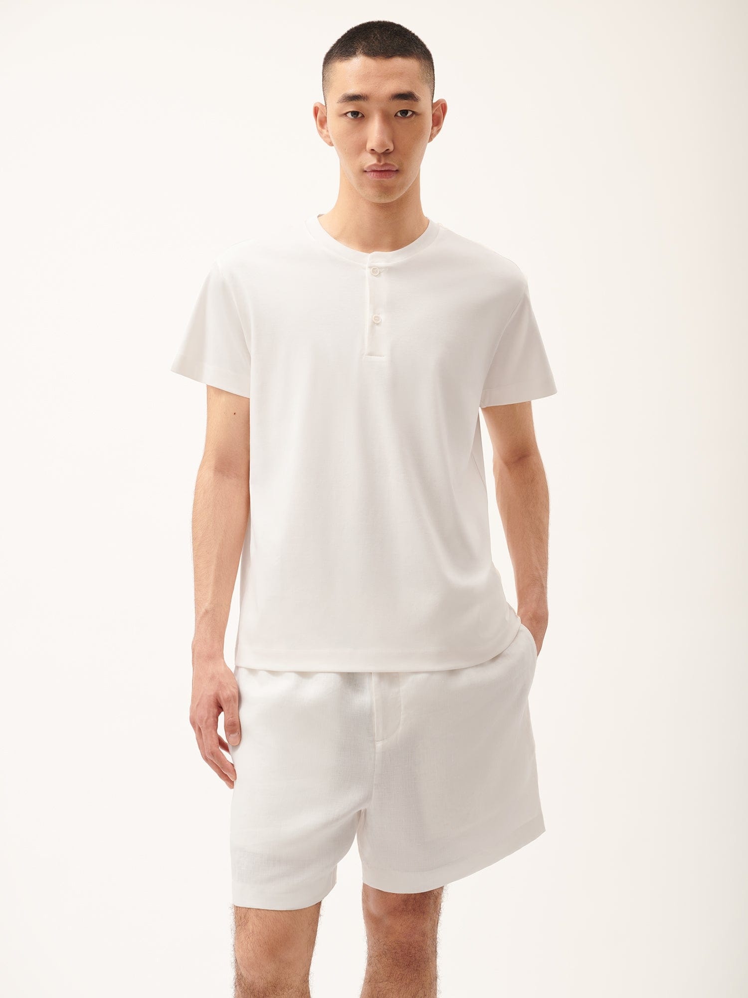 Mens DNA Henley T-Shirt - Off-White - 2