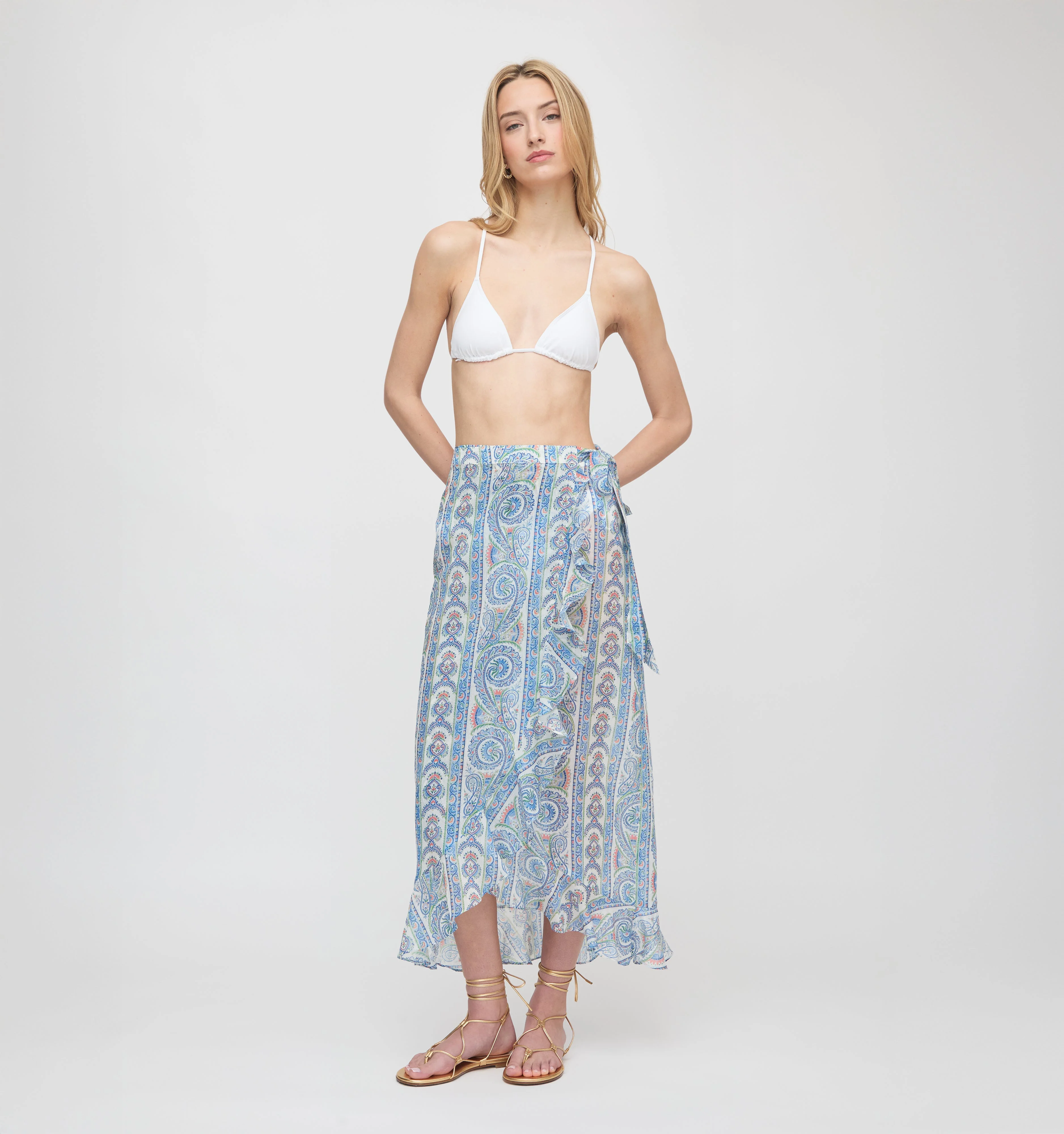 The Carlyle Skirt - Blue Corsica Paisley - 1