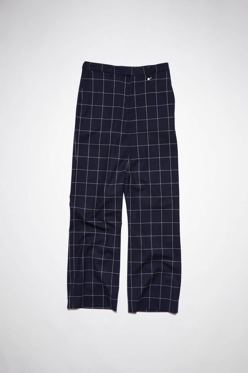 Casual suit trousers - Navy/white 1