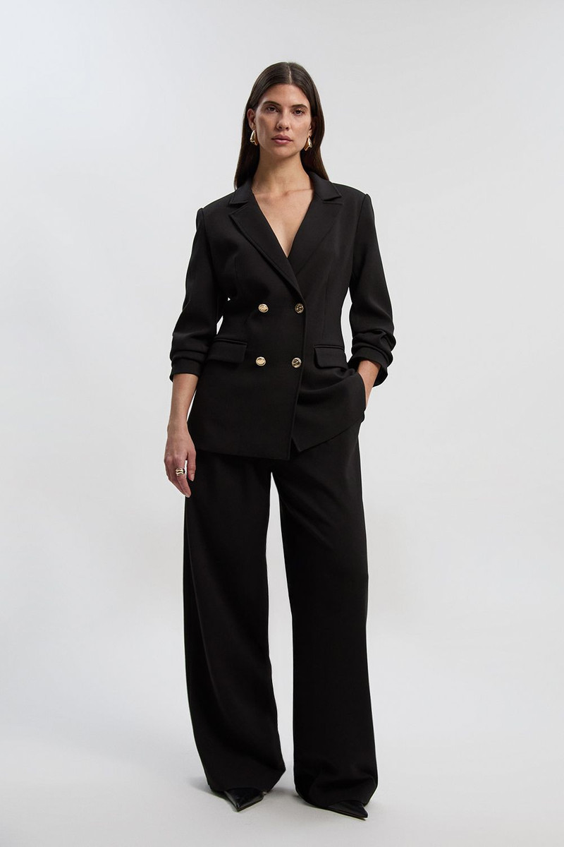 KAREN MILLEN Petite Compact Stretch Essential Tailored Double Breasted Blazer outlook