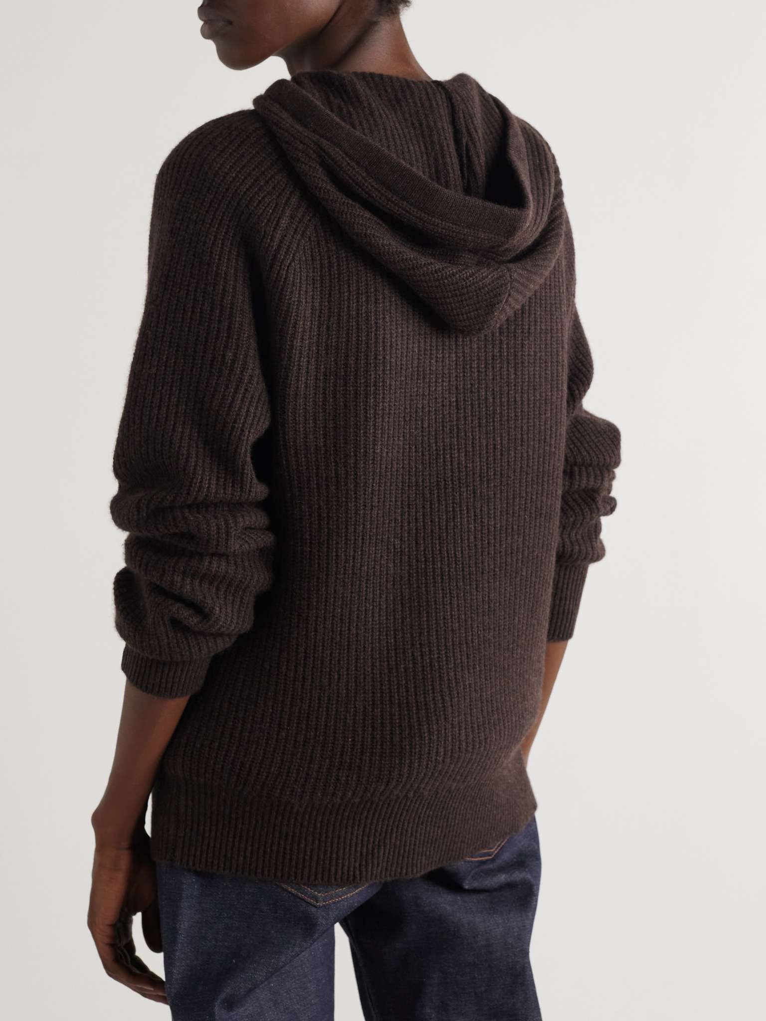 Pierce Ribbed Cashmere Hoodie - 4