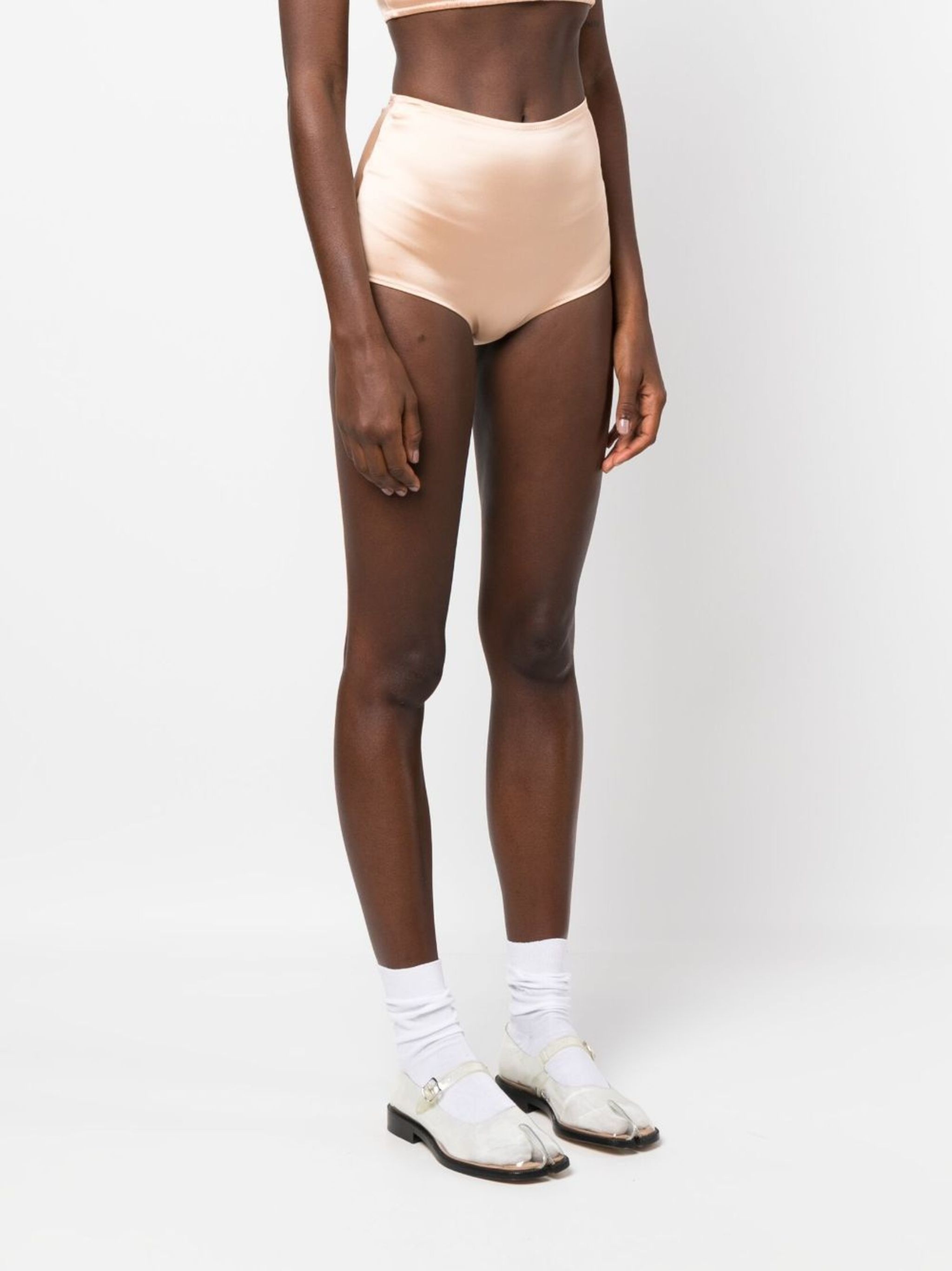 high-waisted satin briefs - 3