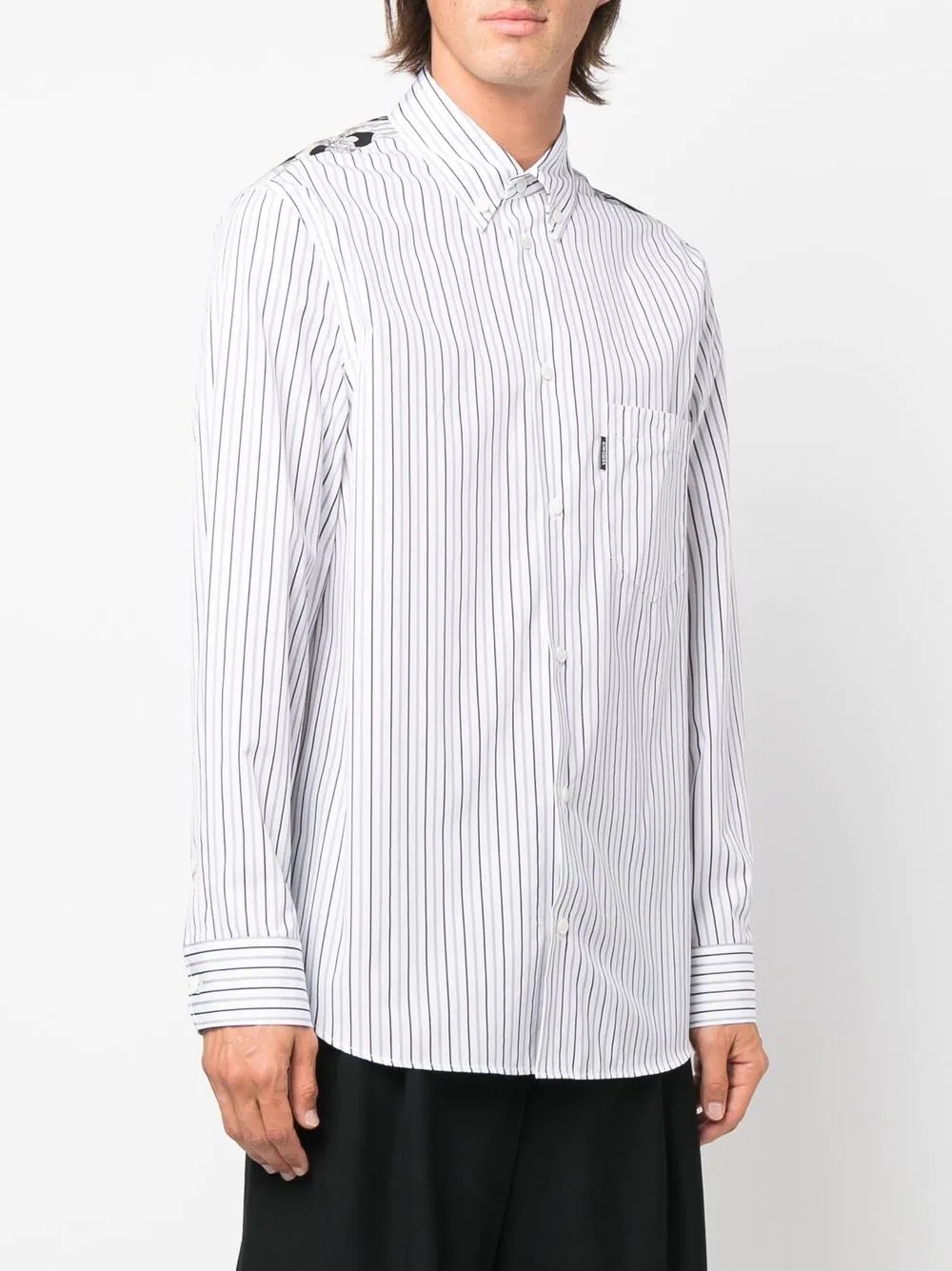 Medusa panel pinstripe shirt - 4