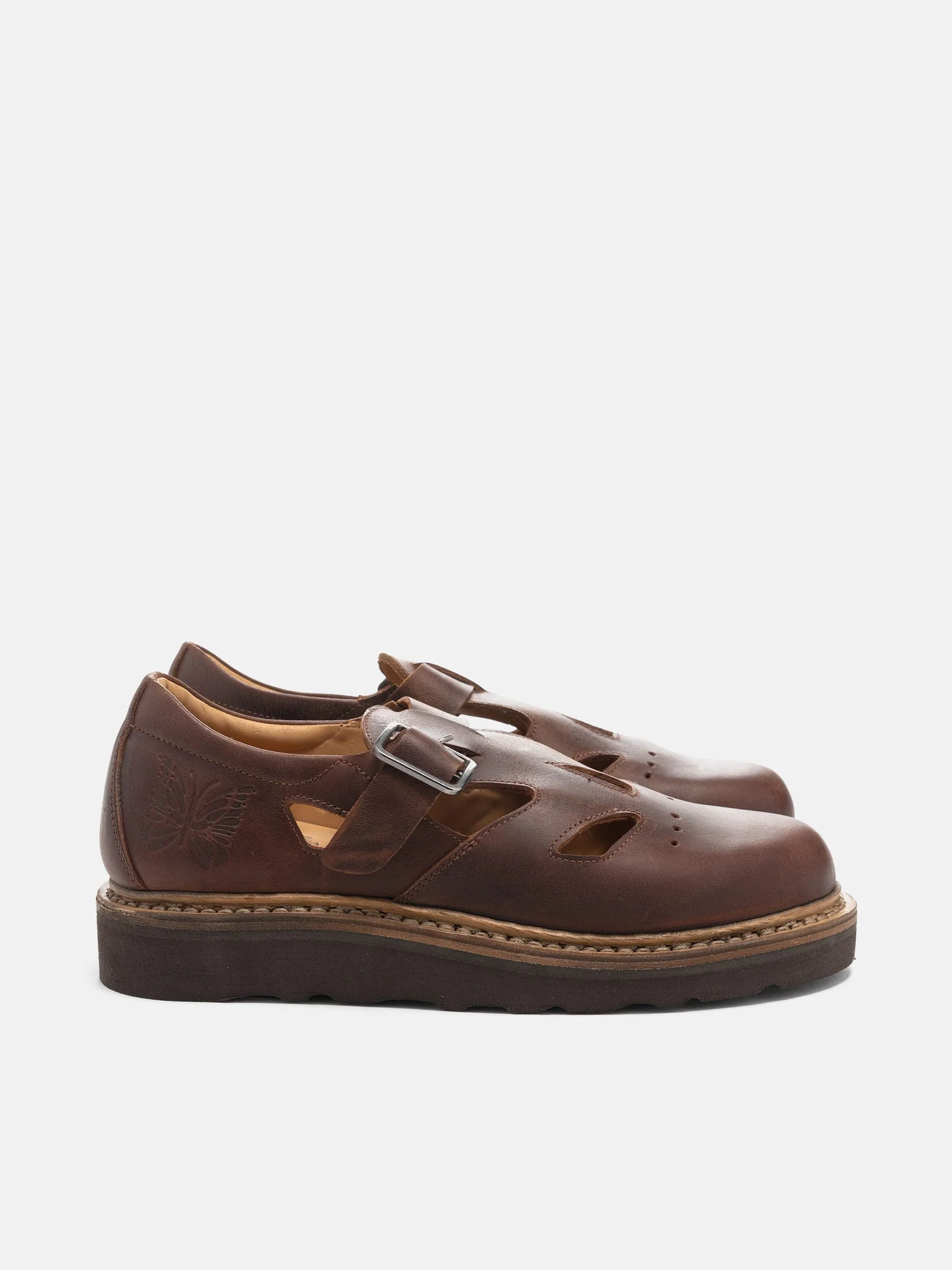 Papillon Emb. Strapped Oxford Brown - 1