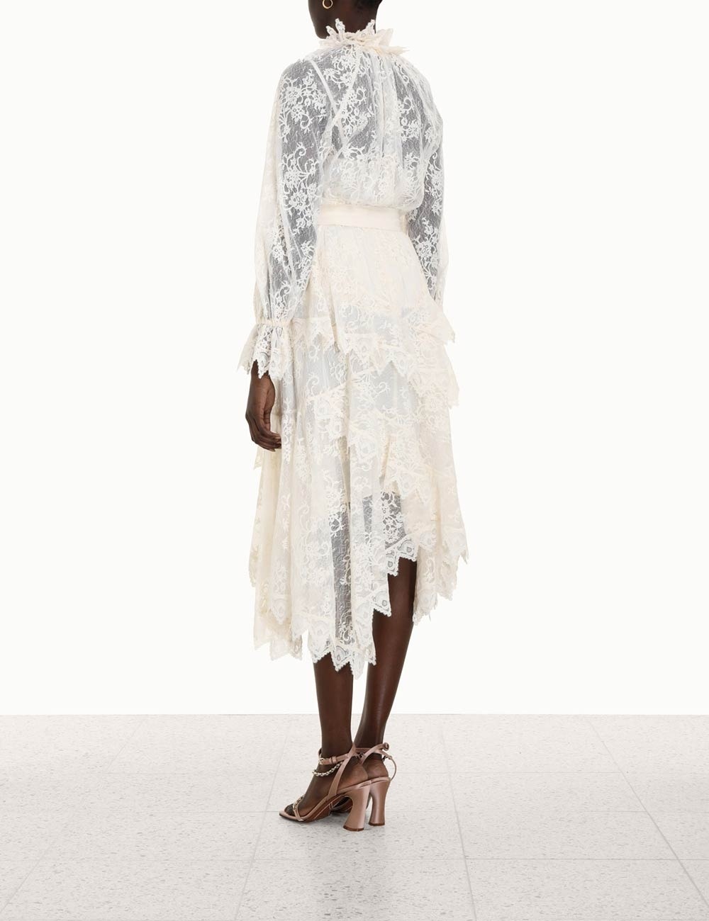 LACE ASYMMETRIC SKIRT - 4