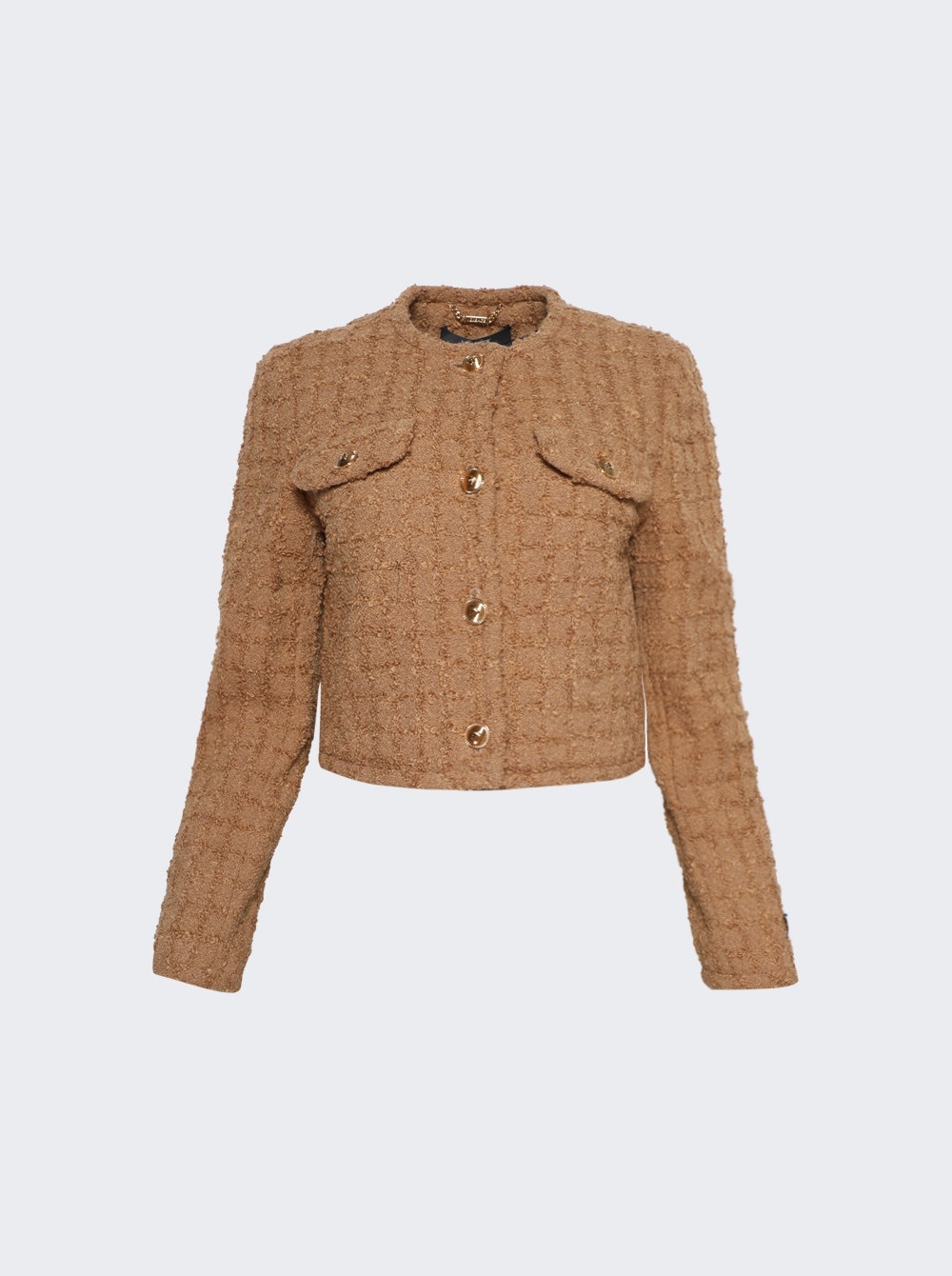 Heritage Tweed Cardigan Jacket Tan - 1