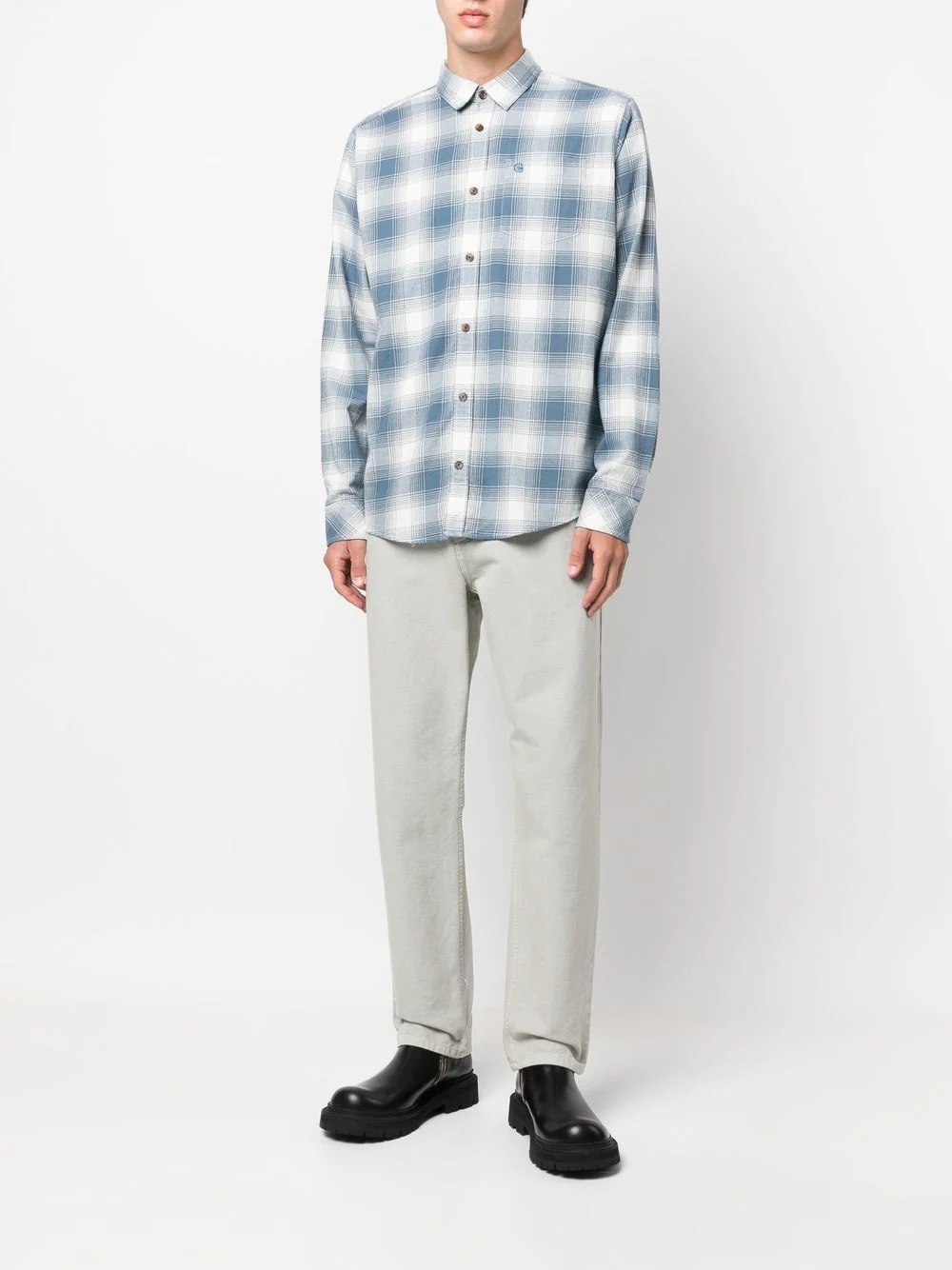 checked long-sleeve shirt - 2