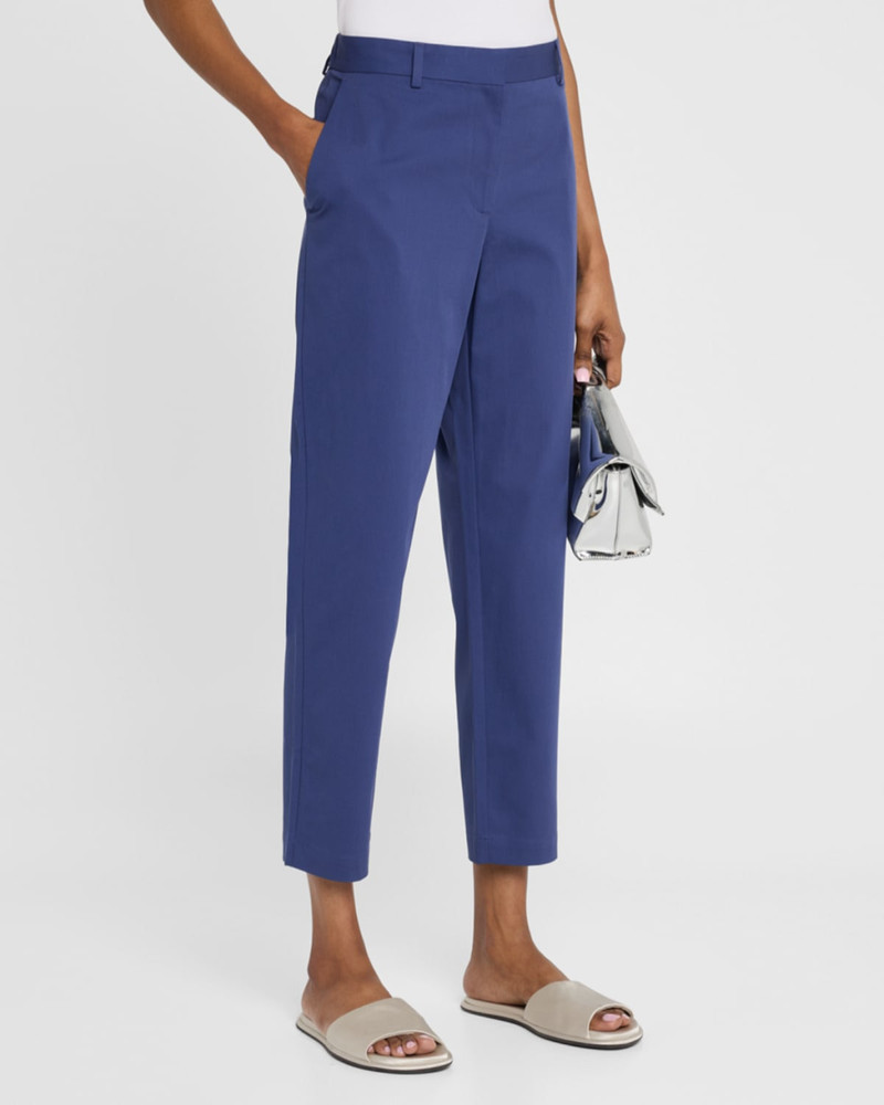 Cropped Stretch Cotton Twill Trousers 4