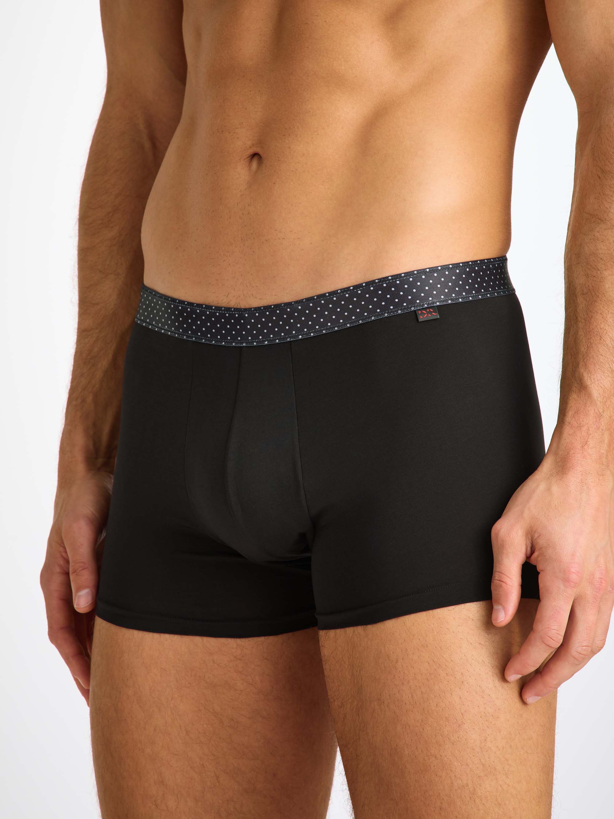 Men's Boxer Briefs Band 65 Pima Cotton Stretch Black - 3