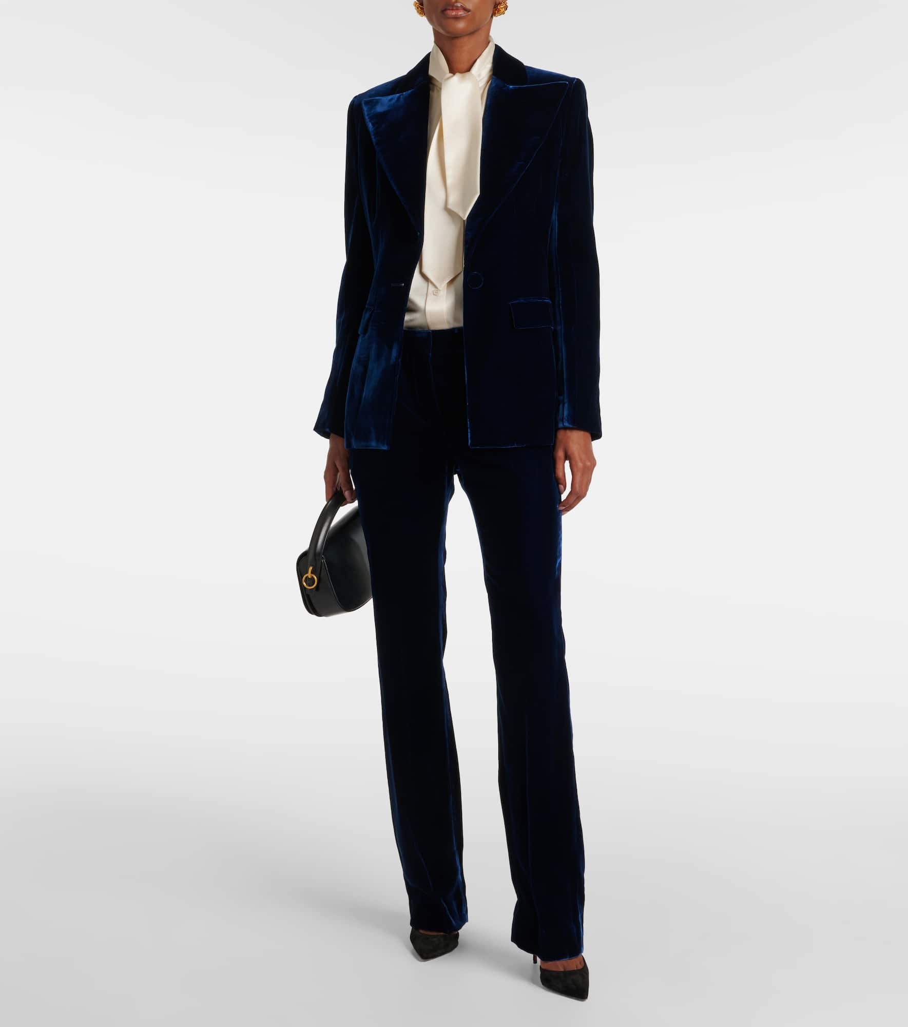 Fluid velvet straight pants - 2