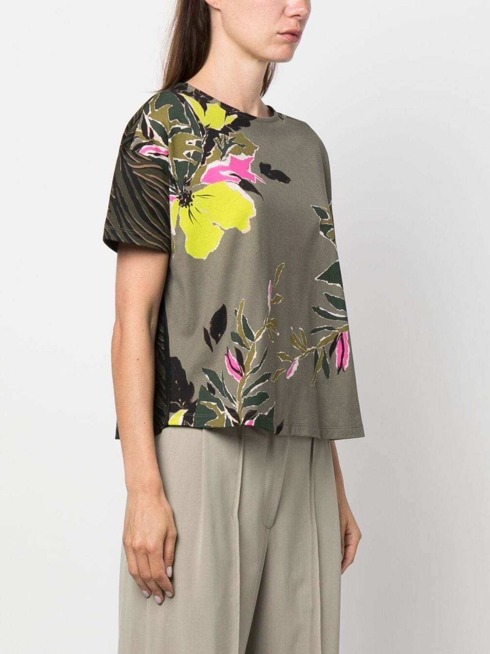 floral-print cotton T-shirt - 3