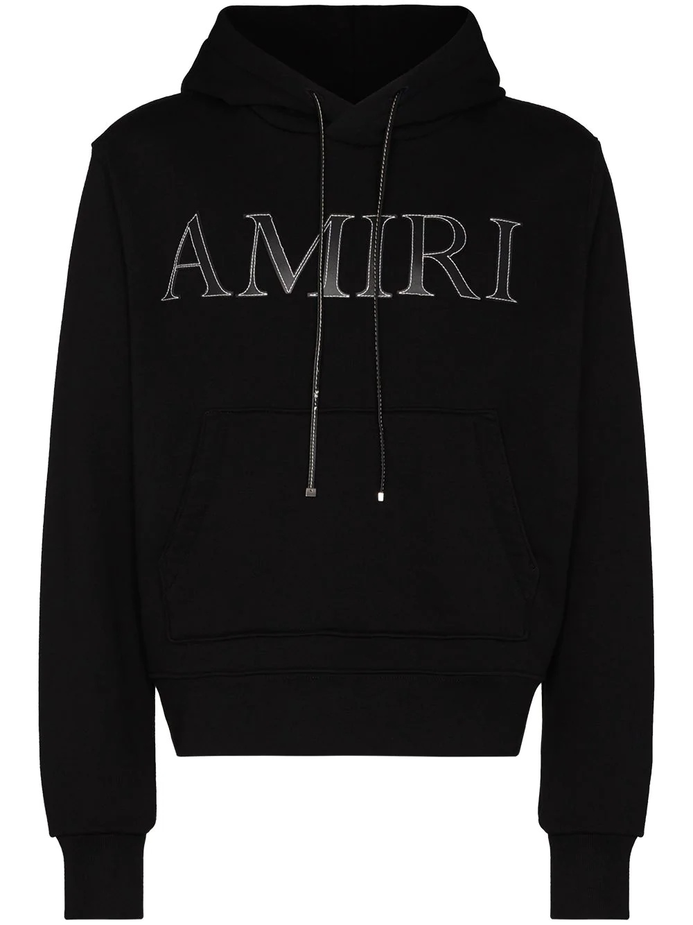 logo-print cotton hoodie - 1