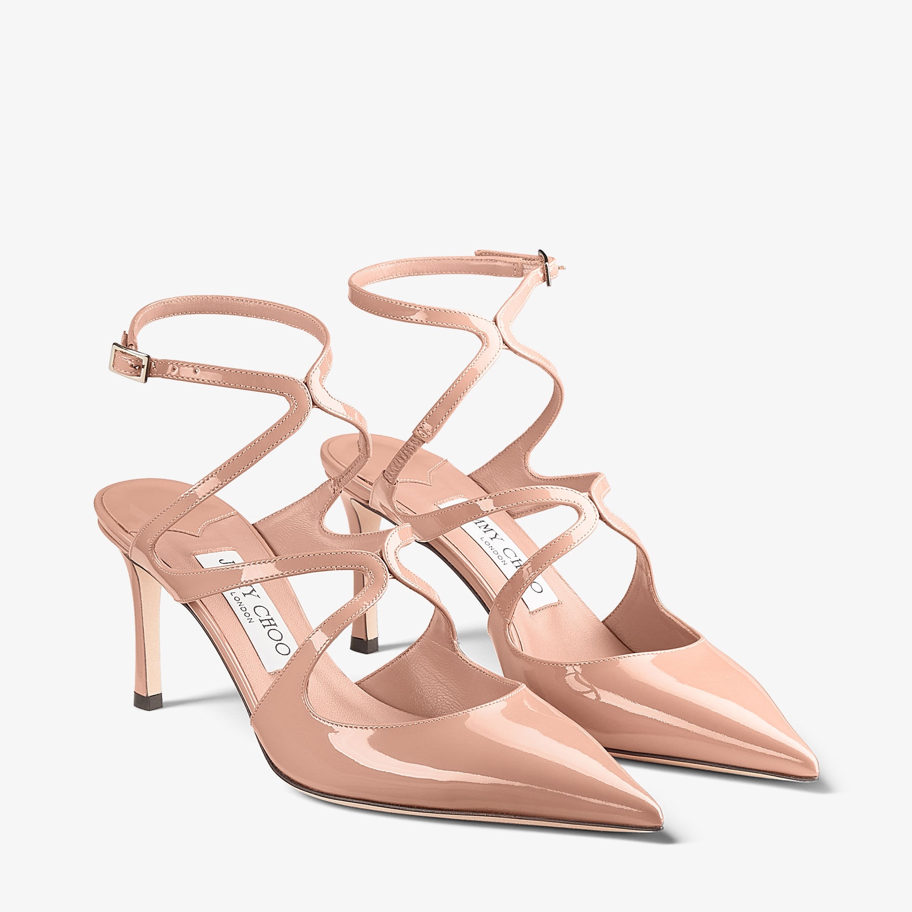 JIMMY CHOO Azia Pump 75 Ballet Pink Patent Leather Pumps | REVERSIBLE