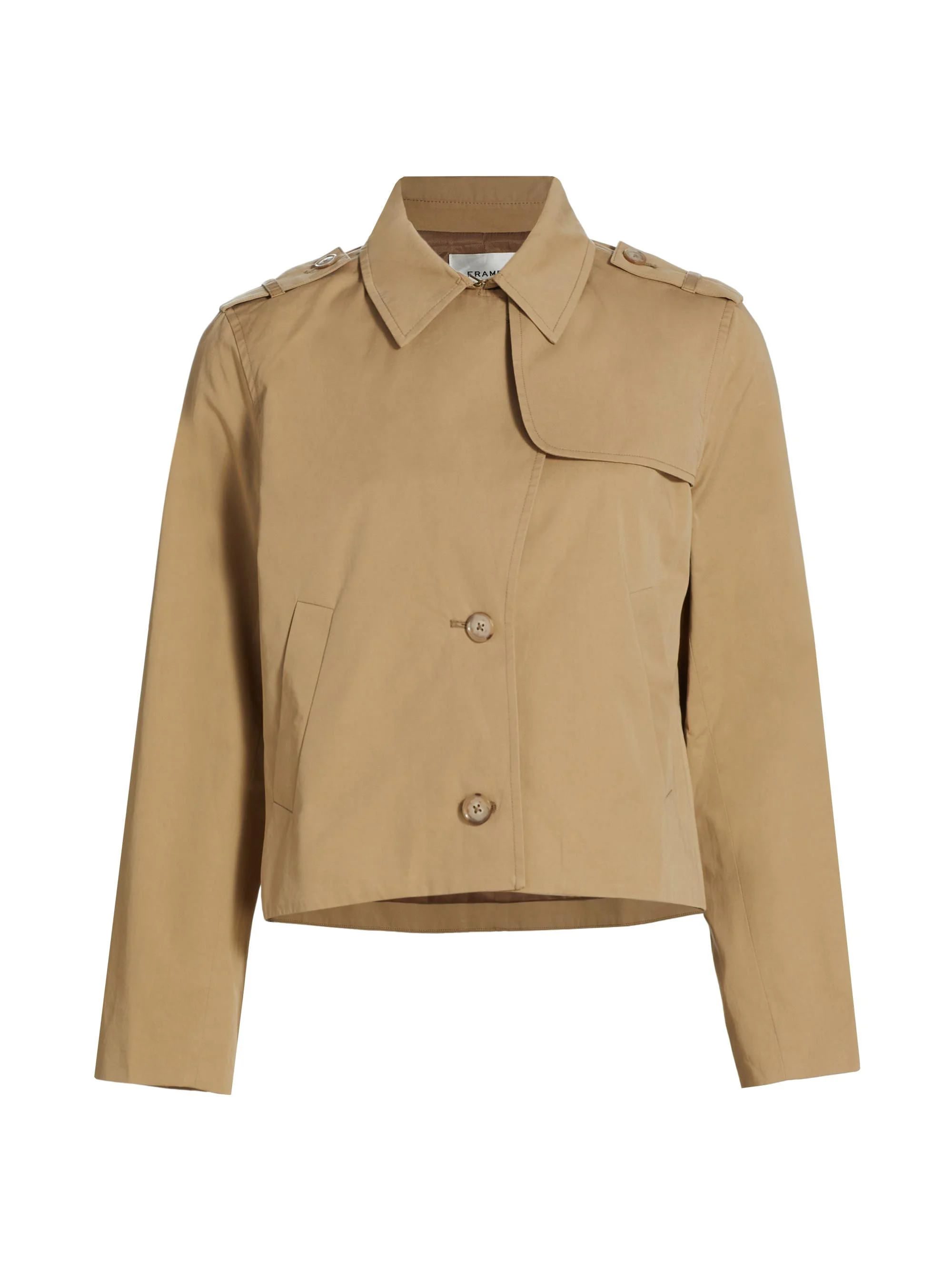 Women's Cotton Trench Jacket - Khaki - 1