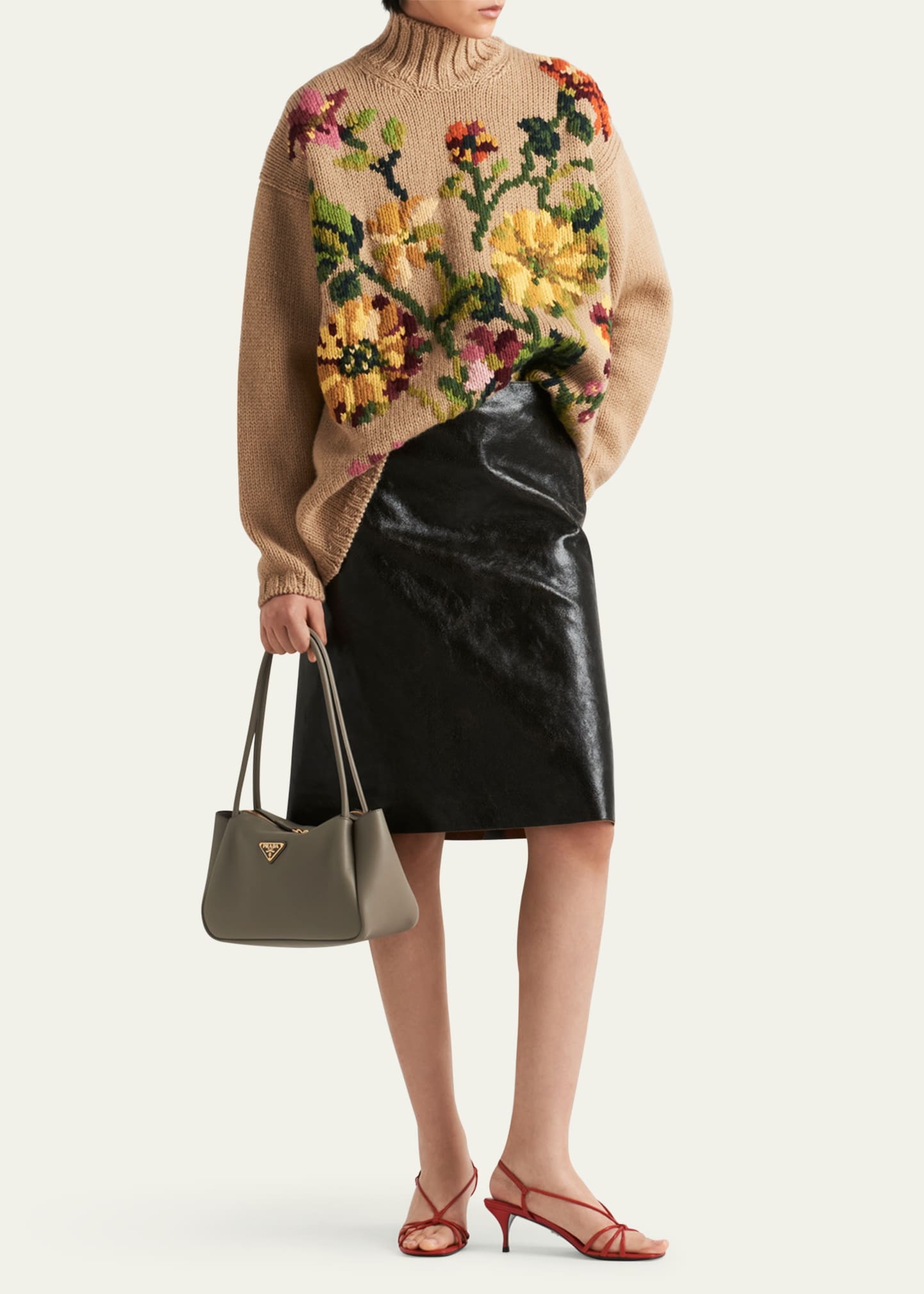 Floral Wool Intarsia Long-Sleeve Sweater - 2