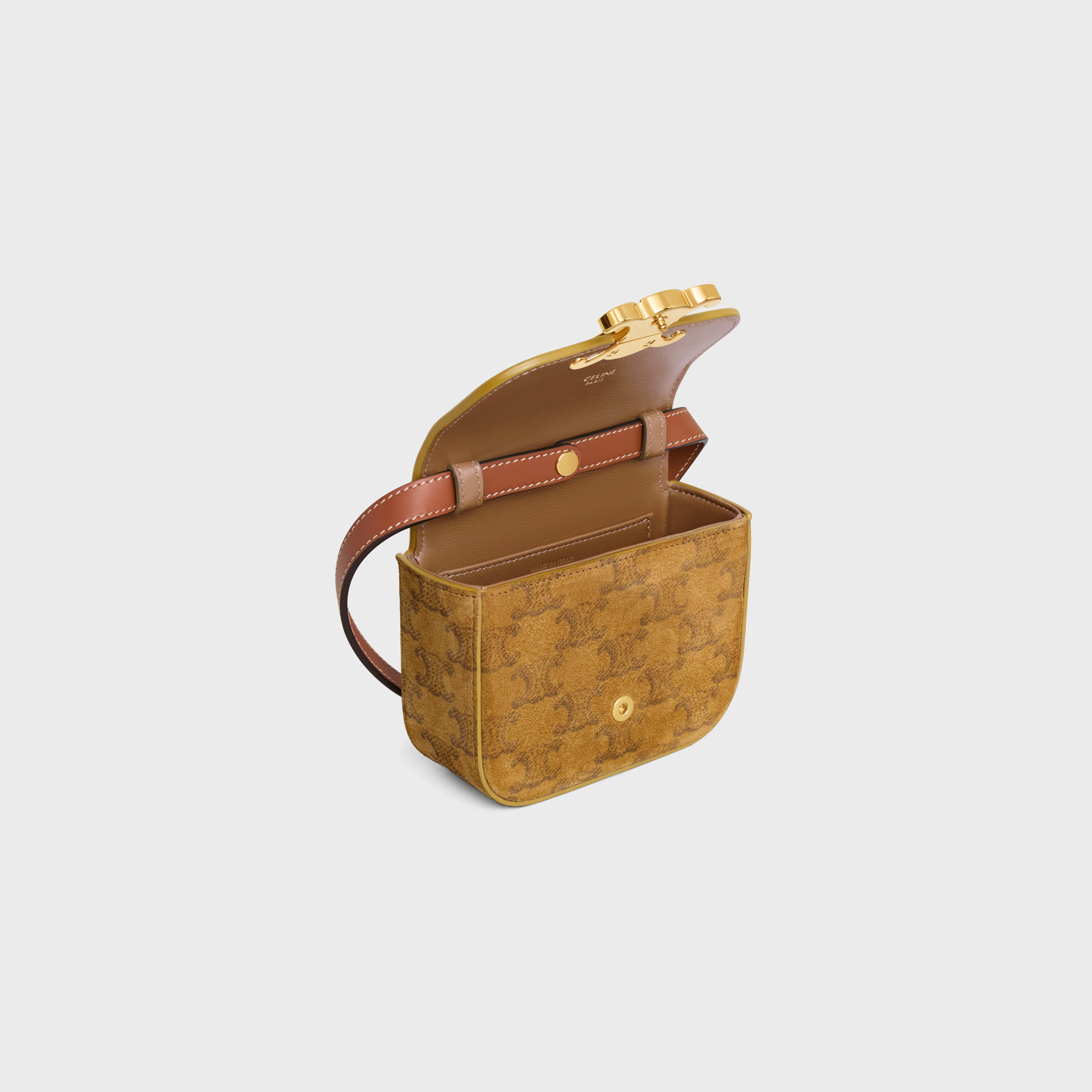 MINI CLAUDE in SUEDE CALFSKIN WITH TRIOMPHE ALL-OVER - 4