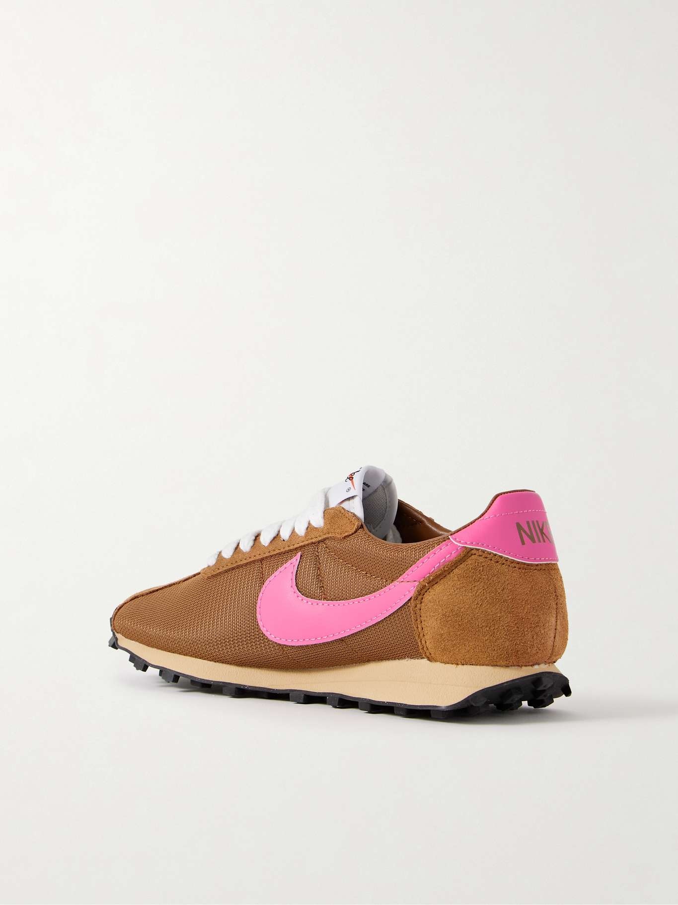 LD-1000 leather and suede-trimmed mesh sneakers Brown - 3