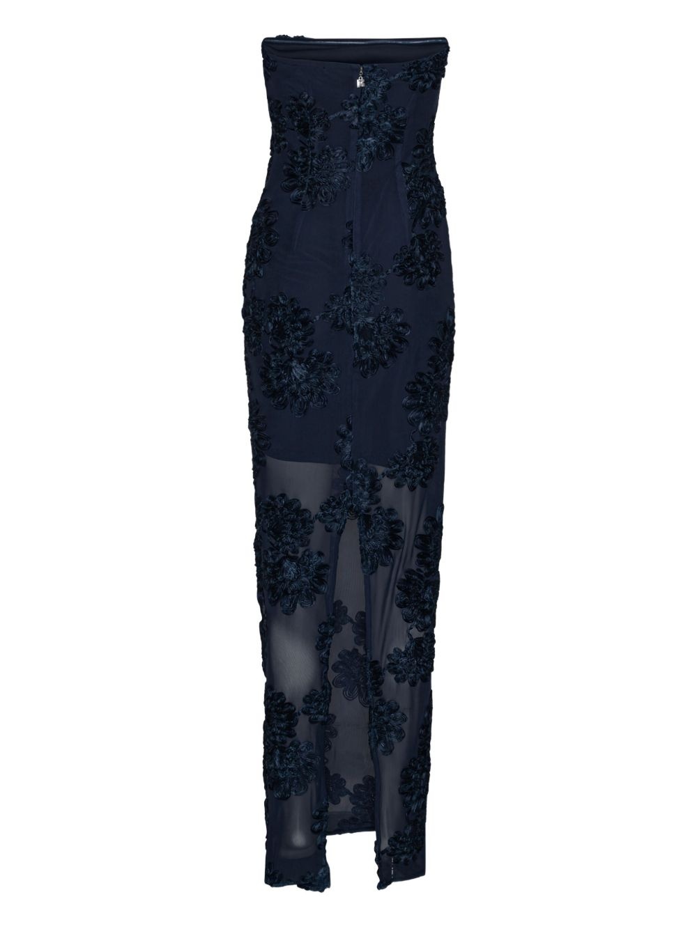 floral-mesh maxi dress - 5