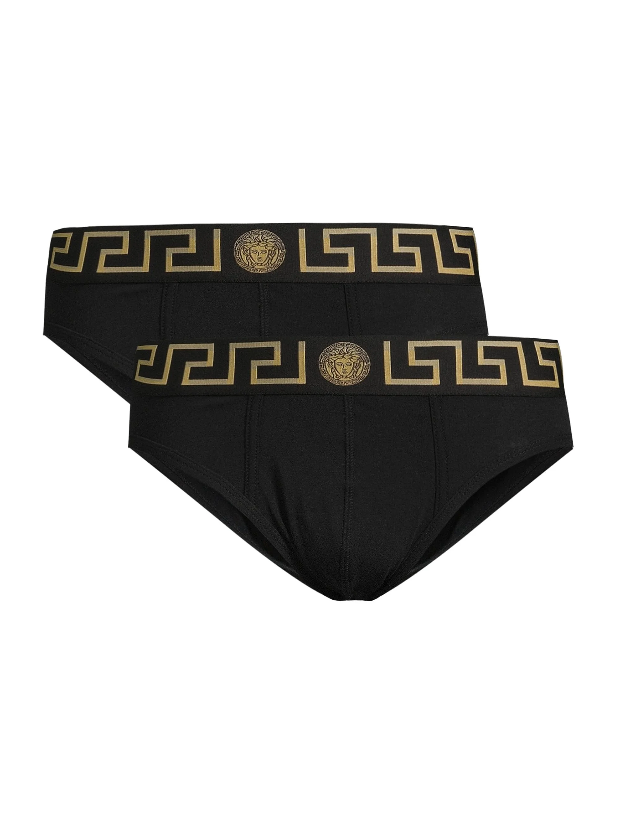 Men's Logo Band Briefs 2-Pack - Black Gold Greek - 1