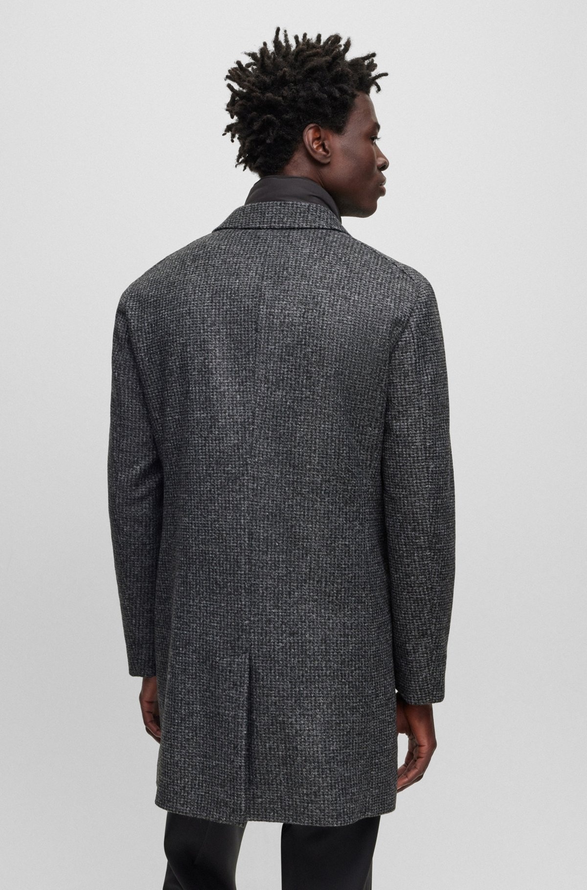 SLIM-FIT PATTERNED COAT WITH ZIP-UP INNER - 5