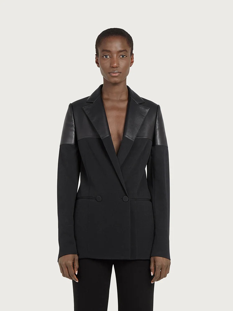 BLAZER WITH NAPPA INSERTS - 1