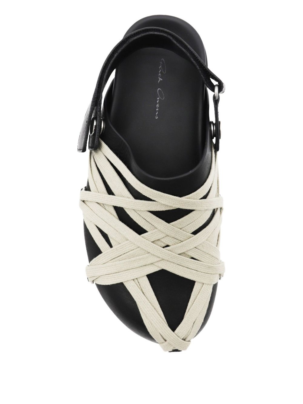 leather strap crisscross loafers - 4