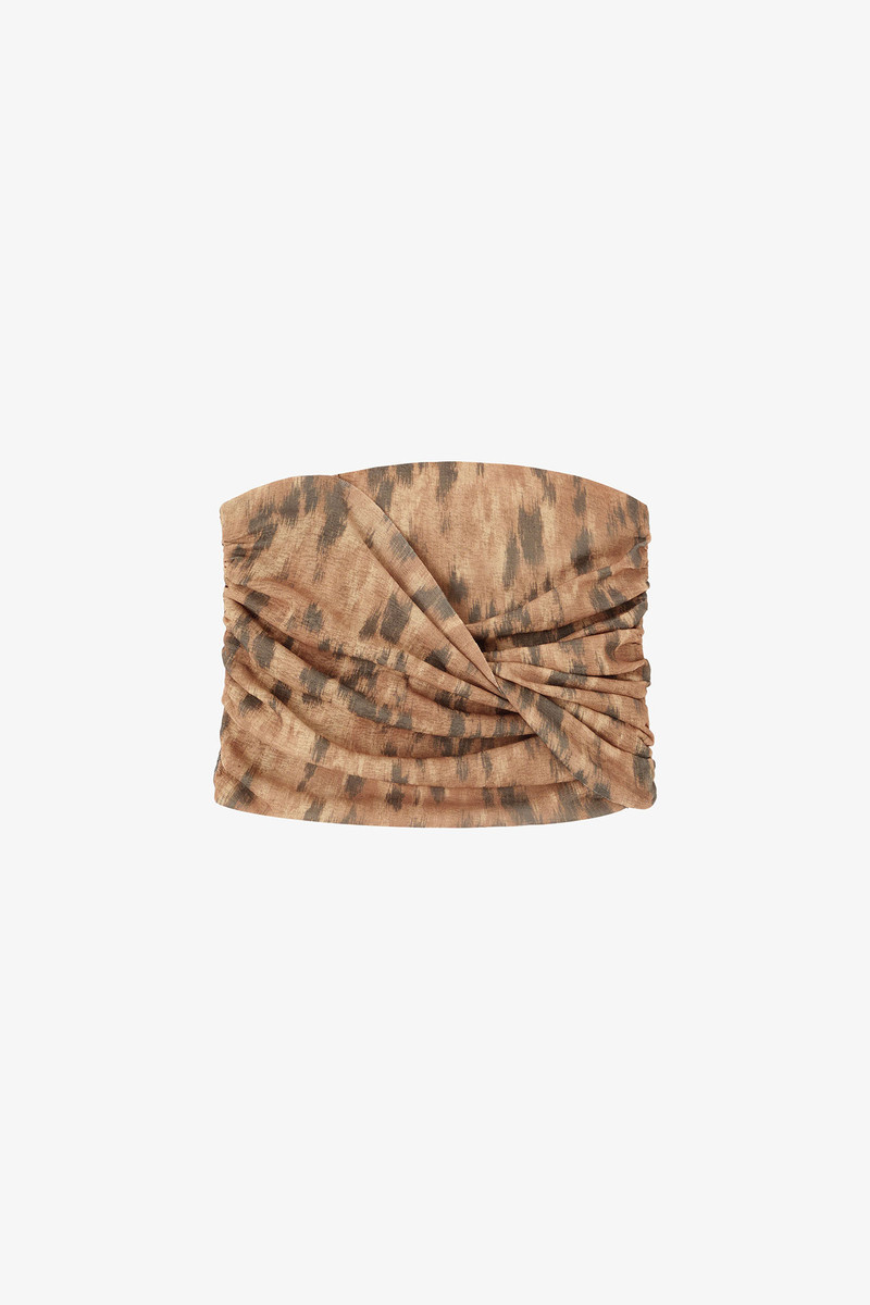 BANDEAU TOP IN PRINTED MARL MESH 1