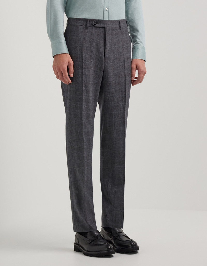 GRAY AND GREEN BRIANZA REGULAR-FIT SUIT IN PURE WOOL 6