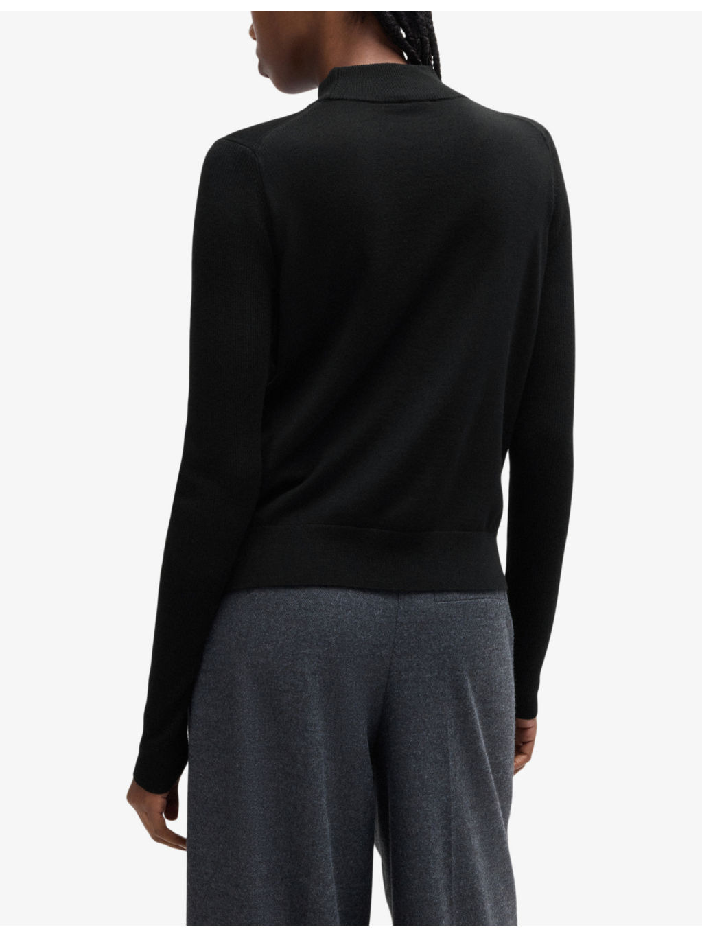 High-neck logo-tab wool jumper - 4