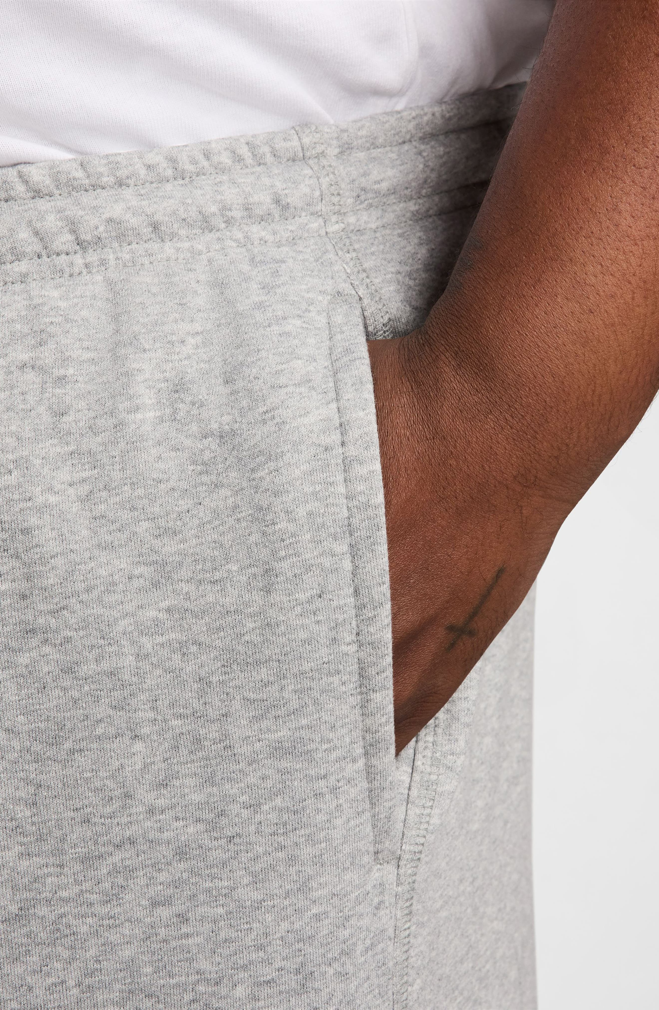 Nike Club French Terry Flow Shorts in Dark Grey Heather/Smoke Grey at Nordstrom - 7