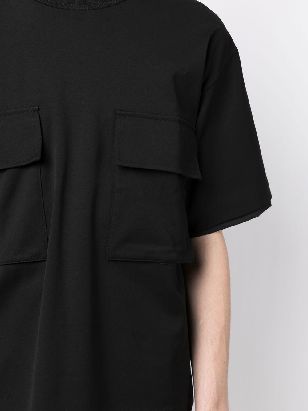 chest flap pocketed T-shirt - 5