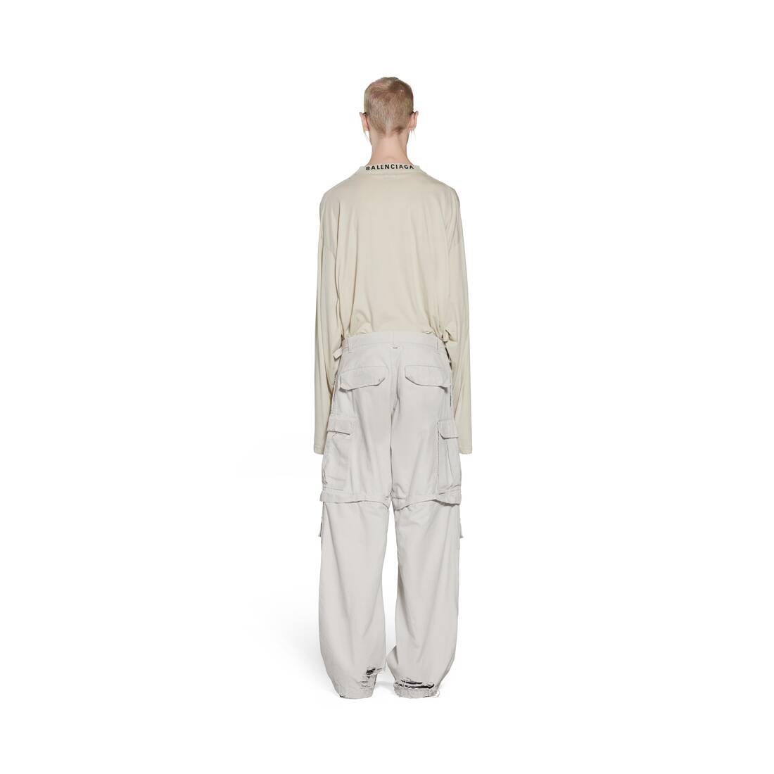 Men's Large Cargo Pants in Light Grey - 4