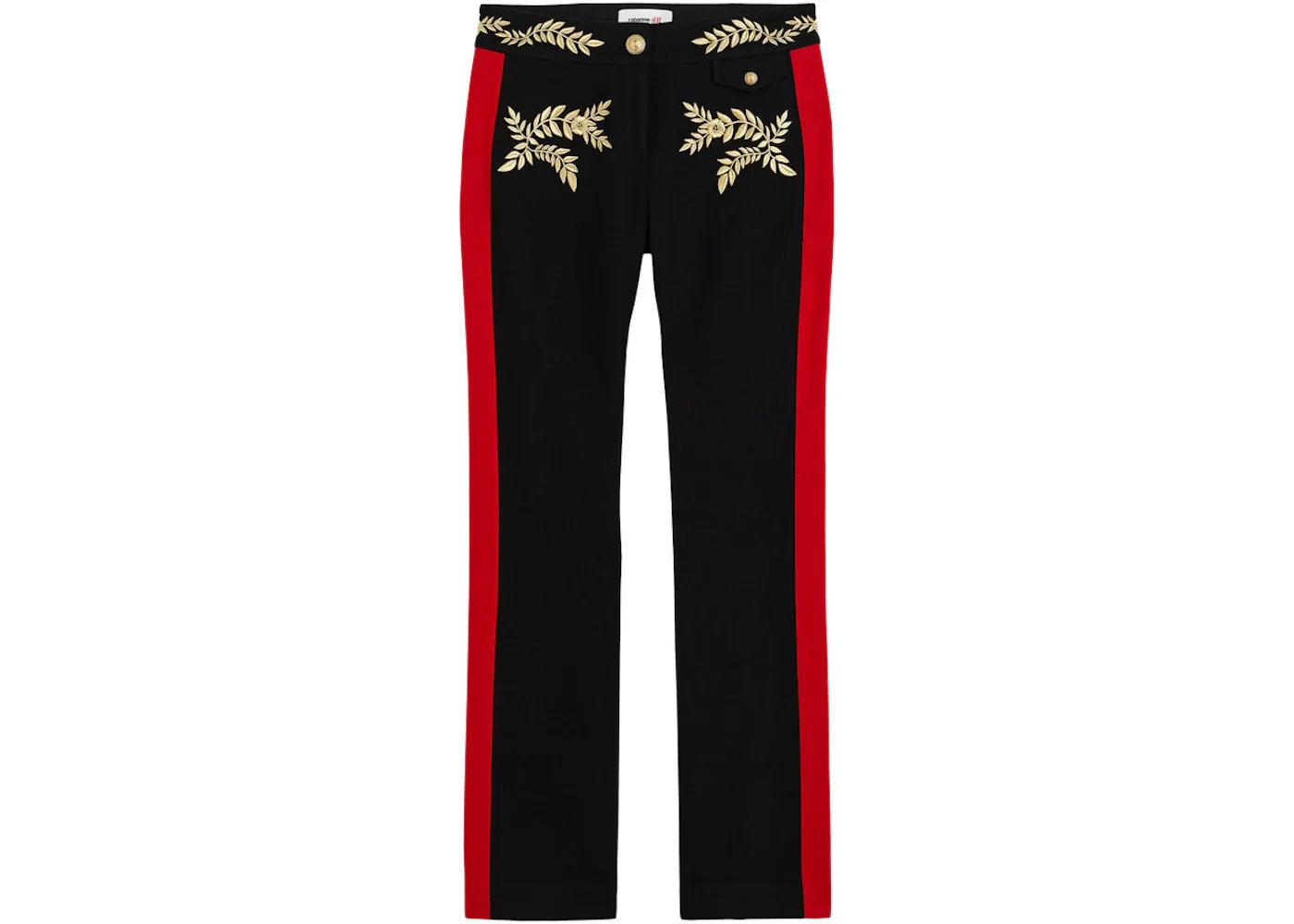 Rabanne H&M Embroidered Wool Pants Black - 1