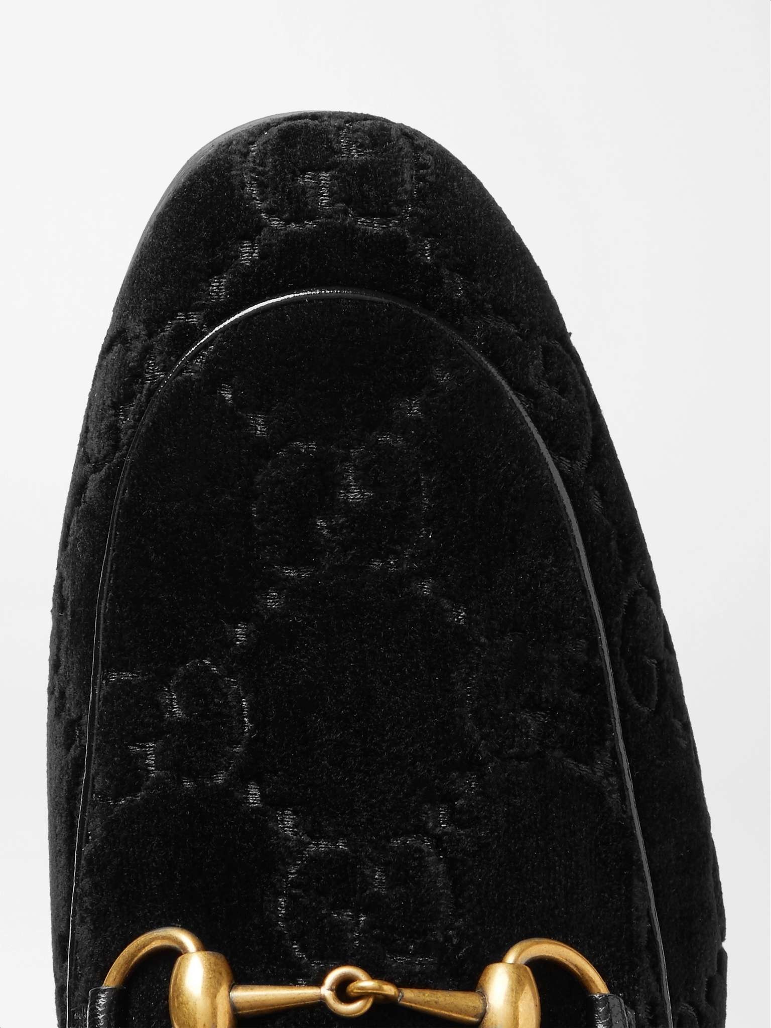 Jordaan Horsebit Leather-Trimmed Logo-Embroidered Velvet Loafers - 6