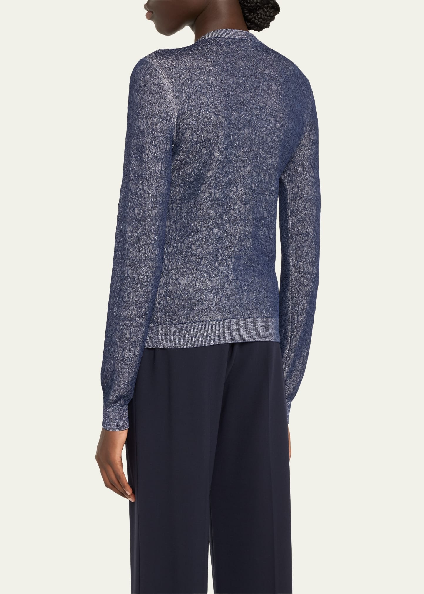 Shiny Viscose Knit Top - 3