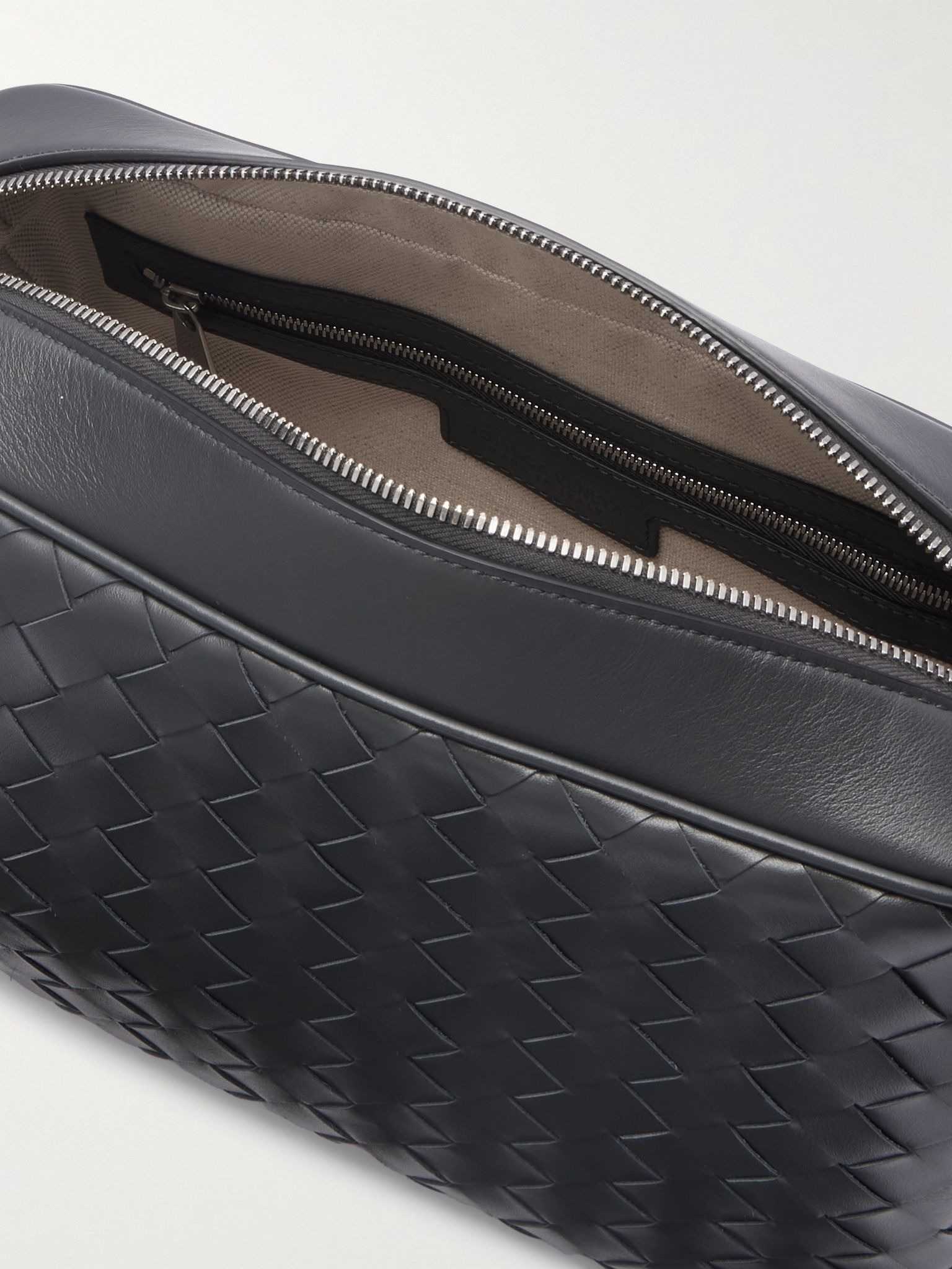 Intrecciato Leather Camera Bag Black - 5