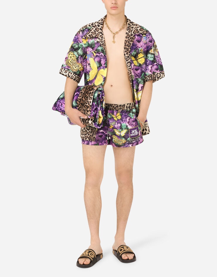 Short swim trunks with butterfly print - 2