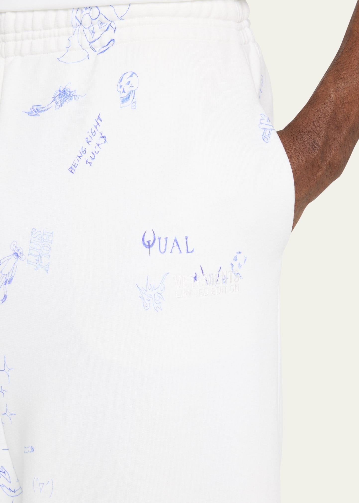 Men's Baggy Terry Scribble Sweatpants - 4
