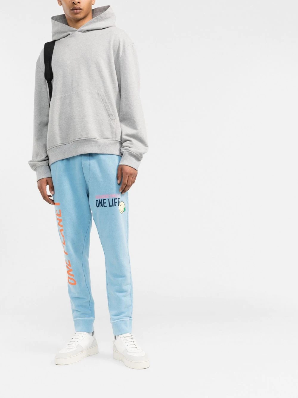 slogan-print cotton track pants - 2