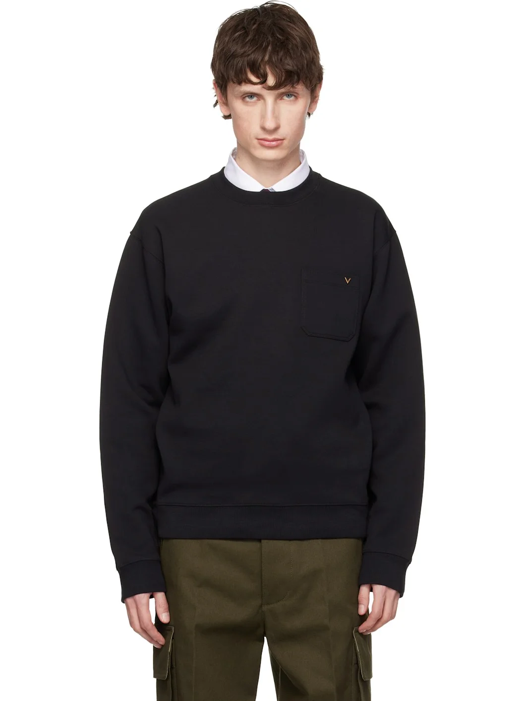 Black VGold Cotton Jersey Sweatshirt - 1