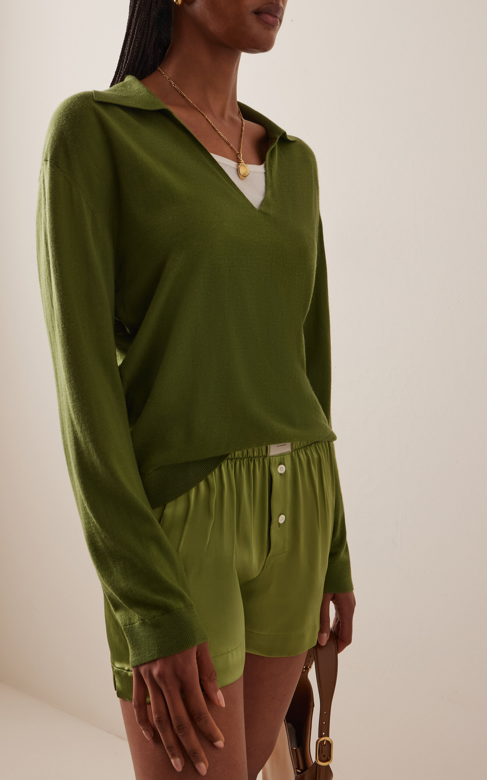 James Wool Polo Shirt green - 3