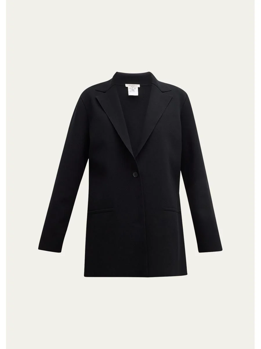 Single-Button Matte Crepe Blazer - 1
