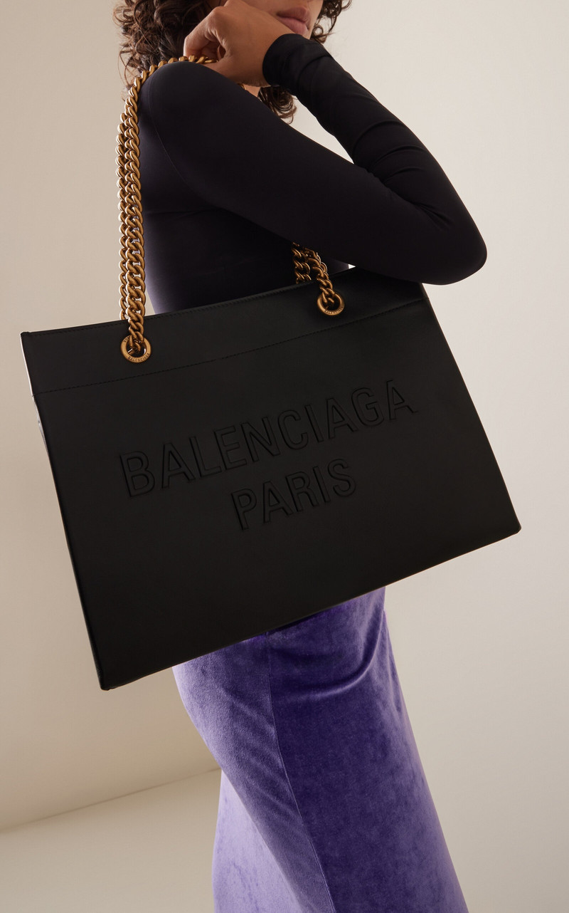 BALENCIAGA Duty Free Leather Tote Bag black outlook