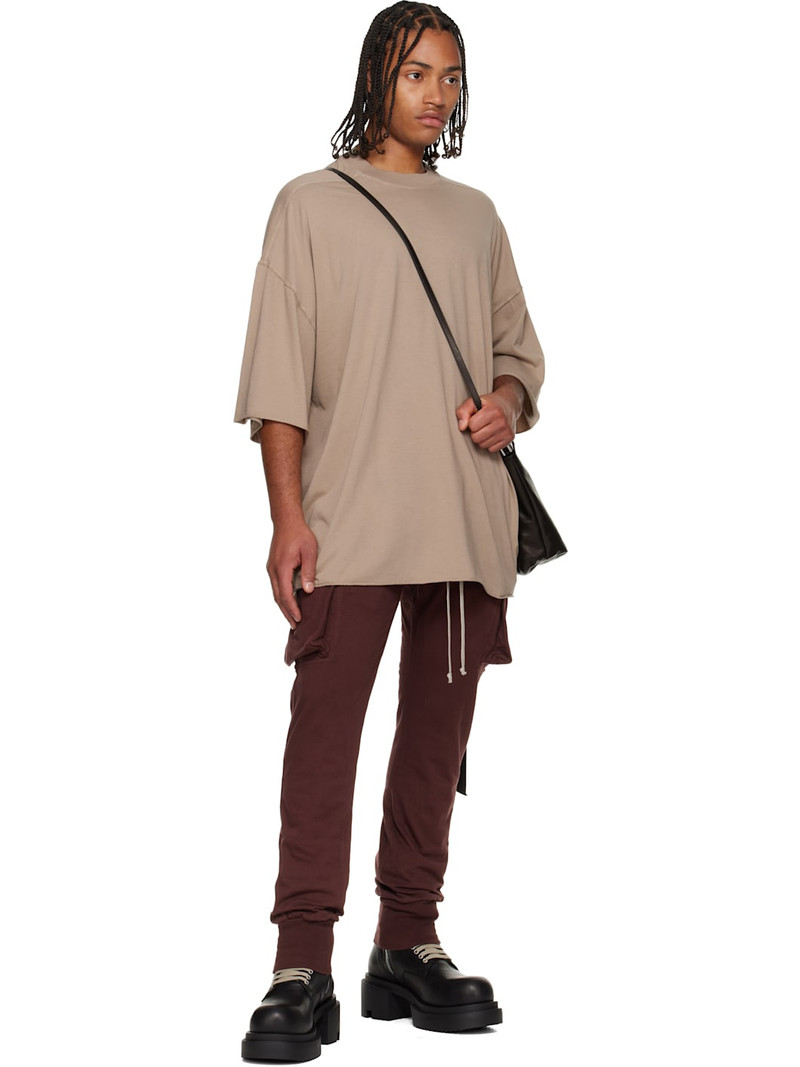 Rick Owens DRKSHDW Burgundy Concordians Mastadon Cut Cargo Pants outlook