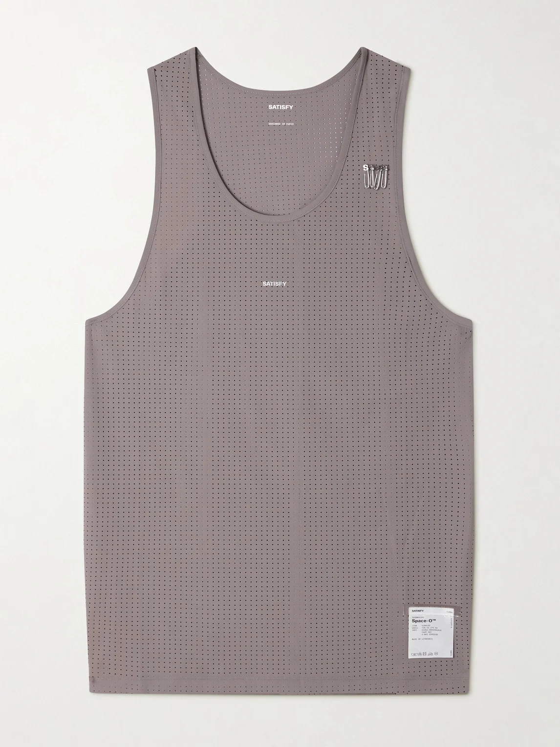 Embellished Logo-Appliquéd Space-O™ Mesh Tank Top - 1