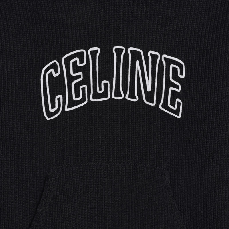 CELINE celine hooded sweater in ribbed wool outlook
